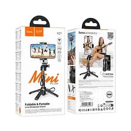 Селфі-монопод Hoco K27 Magic portable mini live broadcast stand чорний - мініатюра 2