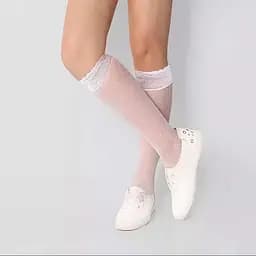 Довгі гольфи в сітку XS/S Білий K0466-2