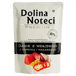 Вологий корм для собак Dolina Noteci Premium Danie, яловичина з паприкою та локшиною, 300 гр