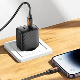 Дата кабель Borofone BX114 Structure USB to MicroUSB 2.4A (1m) Black - мініатюра 5