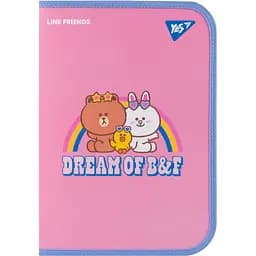 Папка факультативная Yes Line Friends Dream А4 пластиковая на молнии с внутренним карманом (492223)