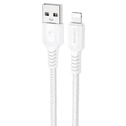 Дата кабель Borofone BX116 Certain USB to Lightning 2.4A (1m) White