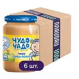 Упаковка пюре Чудо-Чадо Тыква-яблоко с сахаром 1.02 кг (170 г х 6 шт.)