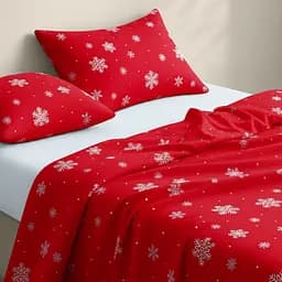 Дитяча постільна білизна фланель Cosas SNOWFLAKES CRANBERRY 110х140см (Flannel_SnowflakesCranberry_01Snow_140) - мініатюра 2