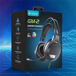 Дротові ігрові навушники Celebrat GM-2 Gaming LED з мікрофоном (Чорні) - мініатюра 3