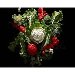 Картина по номерам Strateg Овощная композиция на черном фоне 50 x 40 см (AH1285)