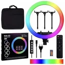 Кільцева LED Voltronic лампа RGB MJ18 45см 3 кріплення