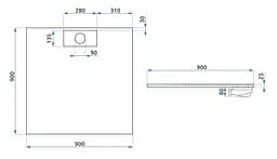 Душовий піддон Rea Bazalt 90x90 black REA-K3307, Чорний матовий - мініатюра 6