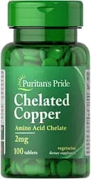Вітаміни та мінерали Puritan's Pride Copper Chelate 2 mg, 100 таблеток