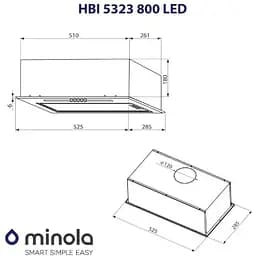 Витяжка вбудована Minola HBI 5323 I 800 LED - мініатюра 9