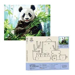 Набір для розпису по номерах "Панда в бамбуковому лісі" 40*50 см, IDEA2-GX47458, ТМ "99IDEAS"