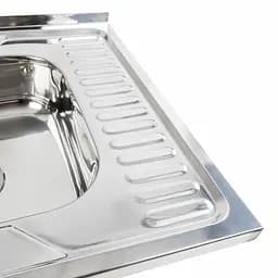 Кухонна мийка з нержавіючої сталі Platinum поліровка 6060 L (0,7/160 мм), Polish - мініатюра 3
