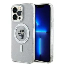 Чехол Karl Lagerfeld IML Glitter Karl and Choupette MagSafe для iPhOne 15 Pro Max Прозрачный (KLHMP15XHGKCNOT)