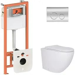 Набір Q-tap Nest 4 в 1 підвісний унітаз Robin Ultra Quiet 520x365x365 + комплект інсталяції QT13332381AW47501