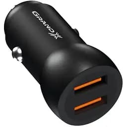 Зарядное устройство Grand-X car 12-24V Black 2USB 5V/2.4A (CH-26/CH-26B)