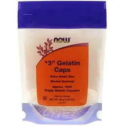 Порожні капсулии Now Foods "3" Gelatin Caps 1000 порожніх желатинових капсул 48 г