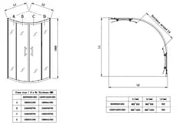 Душова кабіна без піддону Koer SR SC04-100x100x195-TR-01 прозоре скло Easy Clean 5 мм, хром KR5361, Універсальна, прозорий, хром - мініатюра 3