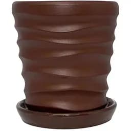 Керамічний горщик Nana Keramiks Дюна 2 л муар-шоколад (duna-2-mr-shok)