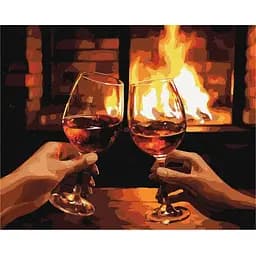 Картина за номерами Ideyka Гріємось біля каміна 40x50 см (KHO8369)