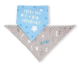 Слюнявчик BabyOno Wow, 2 шт., серый и голубой (879/04)