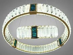 Кришталева світлодіодна LED люстра для високих стель Diasha 81028-500+300G - мініатюра 2