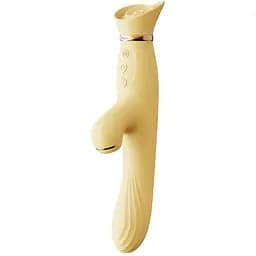 Вибратор с подогревом и вакуумной стимуляцией клитора Zalo - ROSE Vibrator Lemon Yellow