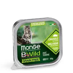 Паштет MONGE BWILD CAT Sterilised Беззерновий із кабана з овочами для стерилізованих кішок 100 гр