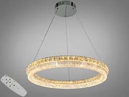 Підвісна LED люстра кільце 60 см 95Вт хром