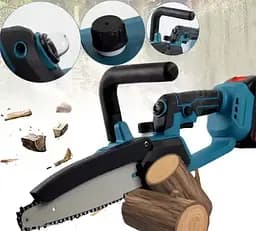 Бездротова акумуляторна міні ланцюгова пилка chain saw 8 дюймів з подачею олії 2 акб і зарядним пристроєм  - мініатюра 2