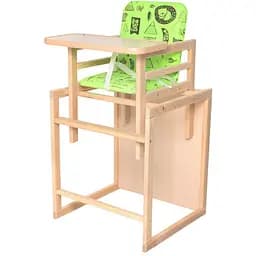Стульчик для кормления Ommi Quest лайм 2 в 1 из натуральных материалов, с подножкой, до 25 кг
