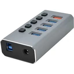 Розгалужувач Хаб Voltronic 4 порти USB 3.0 + 1 порт QC3.0 з перемикачами на кожен порт DC5V3A