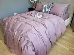 Комплект постельного белья Washed Cotton из вареного хлопка Розовый Маув Mauve