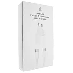 Мережевий зарядний пристрій адаптер і кабель FoxConn 15 Pro MAX USB-C 30 W + кабель C TO C з лого