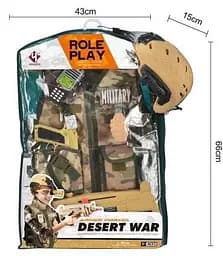 Набор военного D012 шлем, жилет, автомат, пистолет, нож, рация, граната, в кульке (6981815401302)