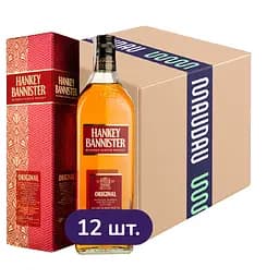Упаковка виски Hankey Bannister Original Blended Scotch Whisky 40% 8.4 л (0.7 л x 12 шт.) в подарочной упаковке