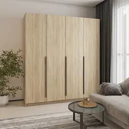 Шкаф 4-дверный MebelStar Оскар ДСП BG, 4 дополнительных полки 200x52x220 см Дуб сонома (MBS-4767)