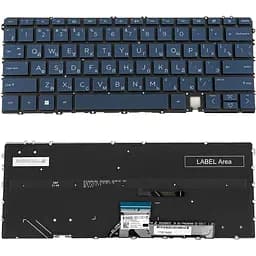Клавіатура для ноутбука HP (14-EF) rus, dark blue, без фрейма, підсвічування клавіш