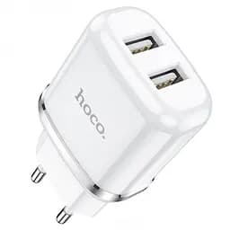 Мережевий зарядний пристрій Hoco N4 Aspiring 2 USB 2.4 A Type-C Білий - мініатюра 5