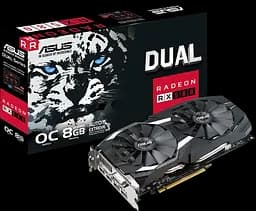 Відеокарта AMD Radeon RX 580 8GB Asus Dual OC (DUAL-RX580-O8G) Б/В