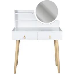 Туалетний столик Jumi Scandi з шухлядами шкіряні ручки білий