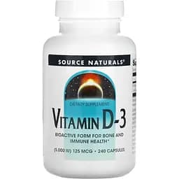 Вітаміни Source Naturals Vitamin D-3 5000 мг 240 капсул