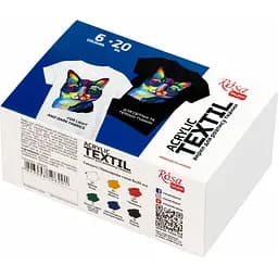 Набір фарб для розпису тканин 6×20 мл Rosa Talent