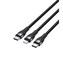 Кабель Vention Type C to Type C / Lightning 60W 1.2m Black (H17BAV)