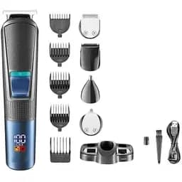 Машинка для стрижки волосся XPRO V-108 професійна з насадками триммер сіра (41578-15998_448)