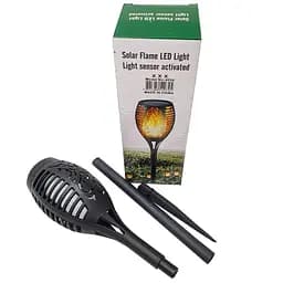 Садовий світильник Solar flame led light sensor activated 51,5см 600 мАг Водонепроникний ліхтар факел Чорний - мініатюра 10