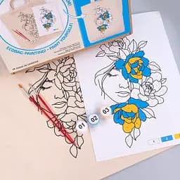 Набір екосумка-розмальовка „Квіти у волоссі“ бавовна 220 г/м2 38х42см ROSA Talent [CD] - мініатюра 5