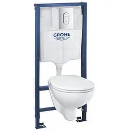 Комплект инсталляция + унитаз Grohe Solido Perfect с крышкой Soft-Close 39418000, Белый