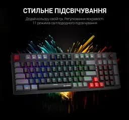 Клавіатура ігрова механічна GamePro GPMK-120 Black USB Red Switch - мініатюра 8
