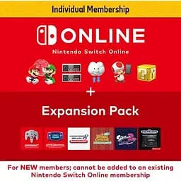 Підписка Nintendo Switch Online Individual Membership Індивідуальна + Expansion Pack, 12 місяців для регіону Європи (Nintendo eShop)