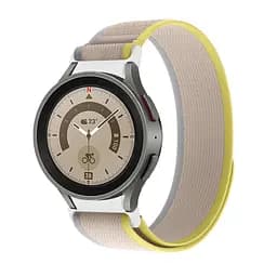 Ремінець для Samsung Galaxy Watch 4 40mm - бежево-жовтий Watchbands Cloth ширина кріплення 20мм нейлоновий (WB006-2464757) - мініатюра 3